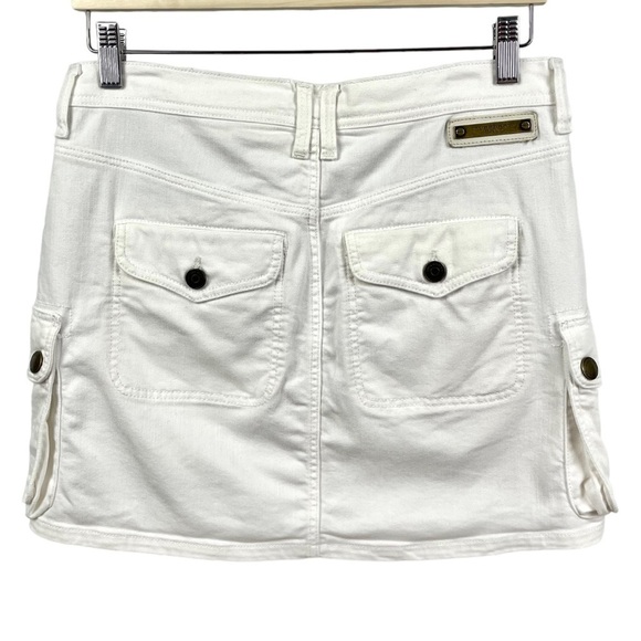 Burberry Brit White Cargo Stretch Denim Mini Skirt Size 4 - Picture 4 of 11